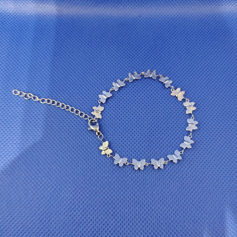 Silvertone Butterfly Charm Bracelet - Picture 2 of 3